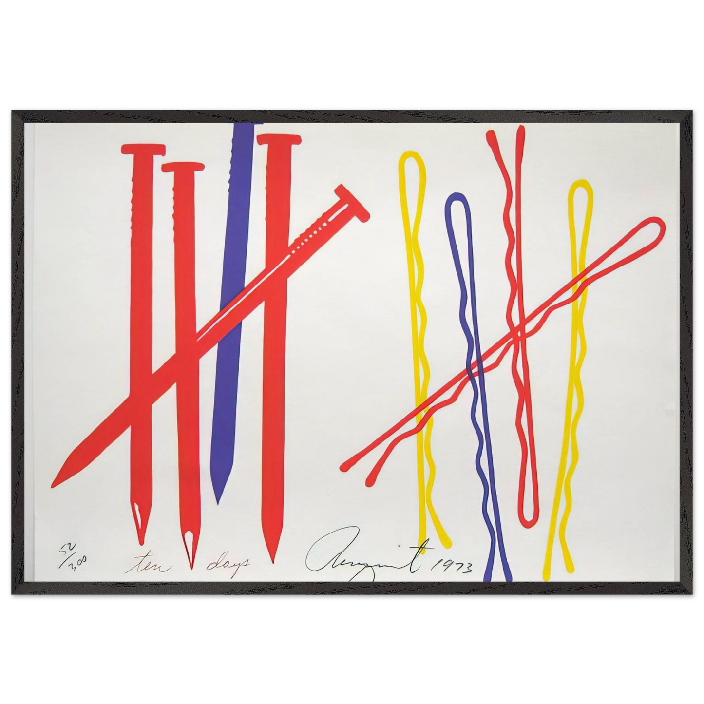 Ten Days - James Rosenquist 70x100 cm / 28x40 inches Framed Art Print – Black Wooden Frame