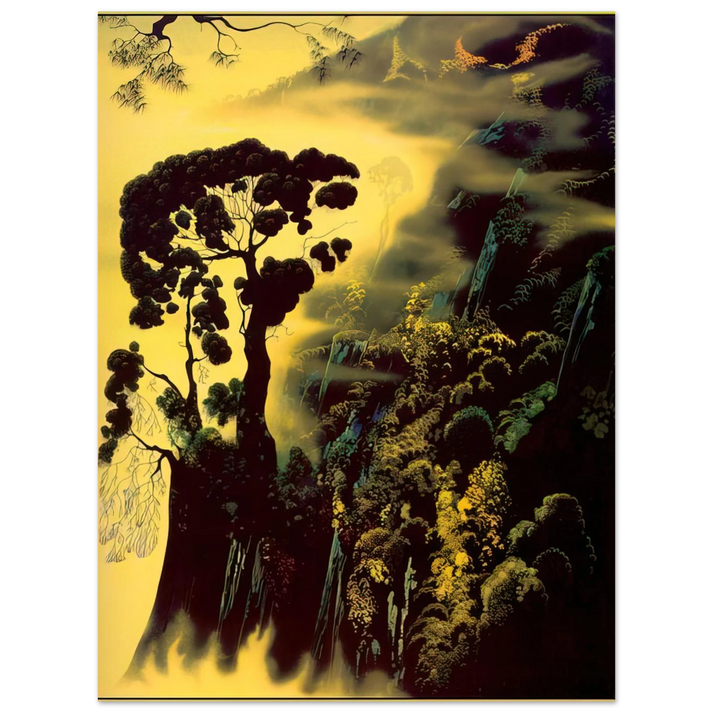 Eyvind Earle - Sunset Silhouette  75x100 cm / 30x40inches Fine Art Poster