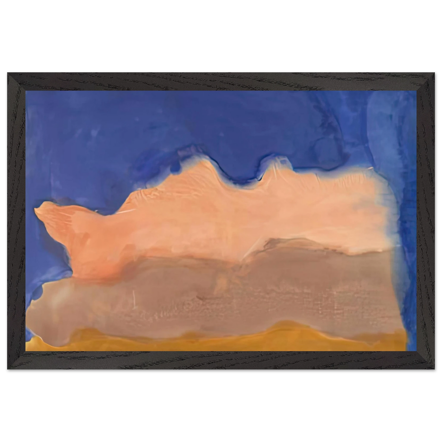 Helen Frankenthaler - Moontide, 1968- Wall Art - 21x29.7 cm / 8x12" - Premium Wooden Framed Poster With Fine Art Paper-canvas - Black frame