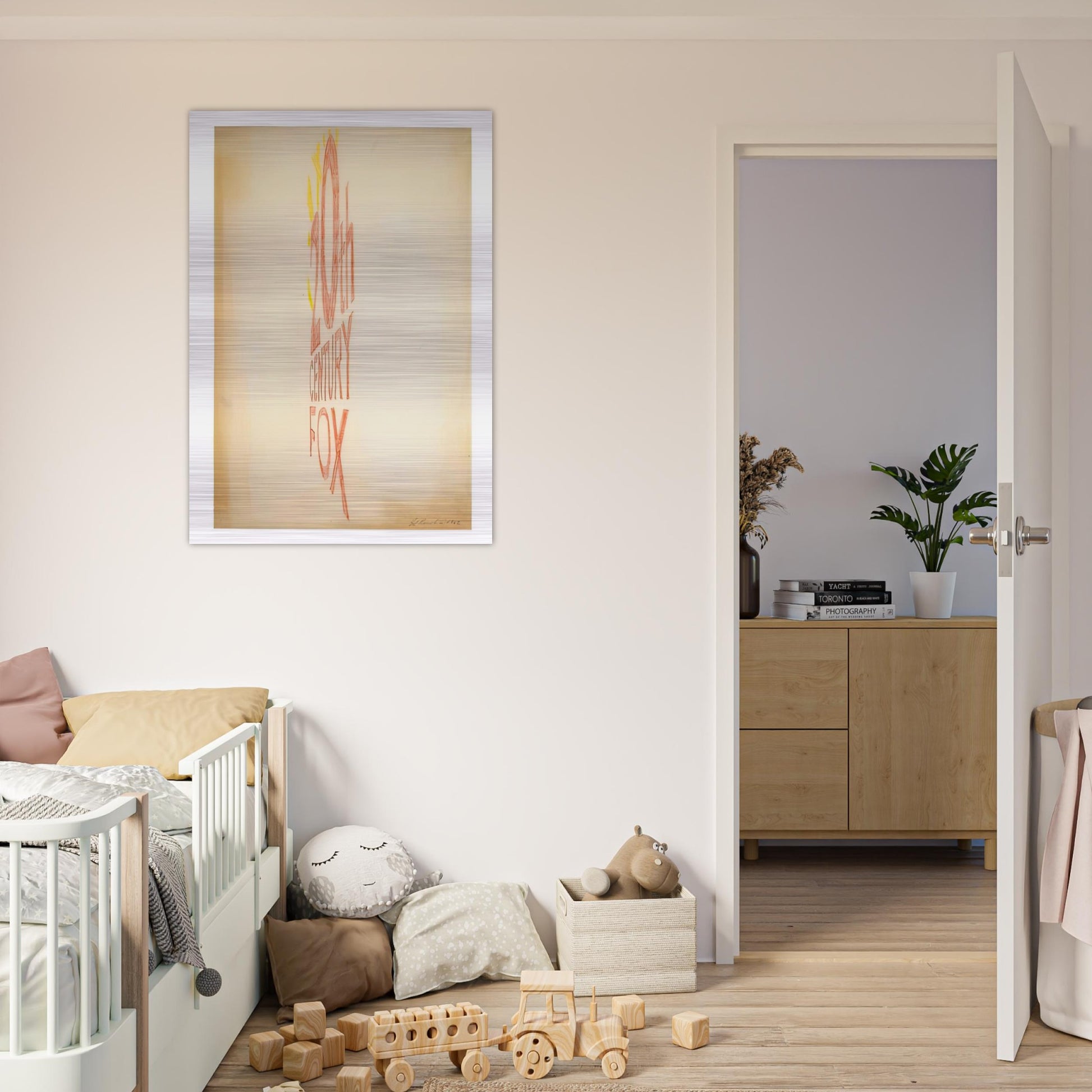 ANGLE STUDY LARGE TRADEMARK 1962 - Edward Ruscha Brushed Aluminum Print - 70x100 cm / 28x40 inches | Edward Ruscha Aluminum Print | Edward Ruscha Prints