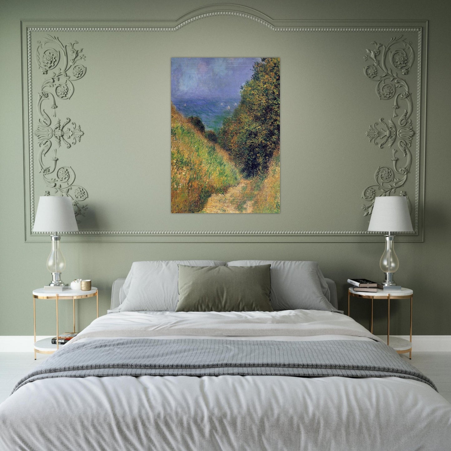 Path at Pourville 02 - claude monet Brushed Aluminum Print - 70x100 cm / 28x40 inches | claude monet Aluminum Print | claude monet Prints