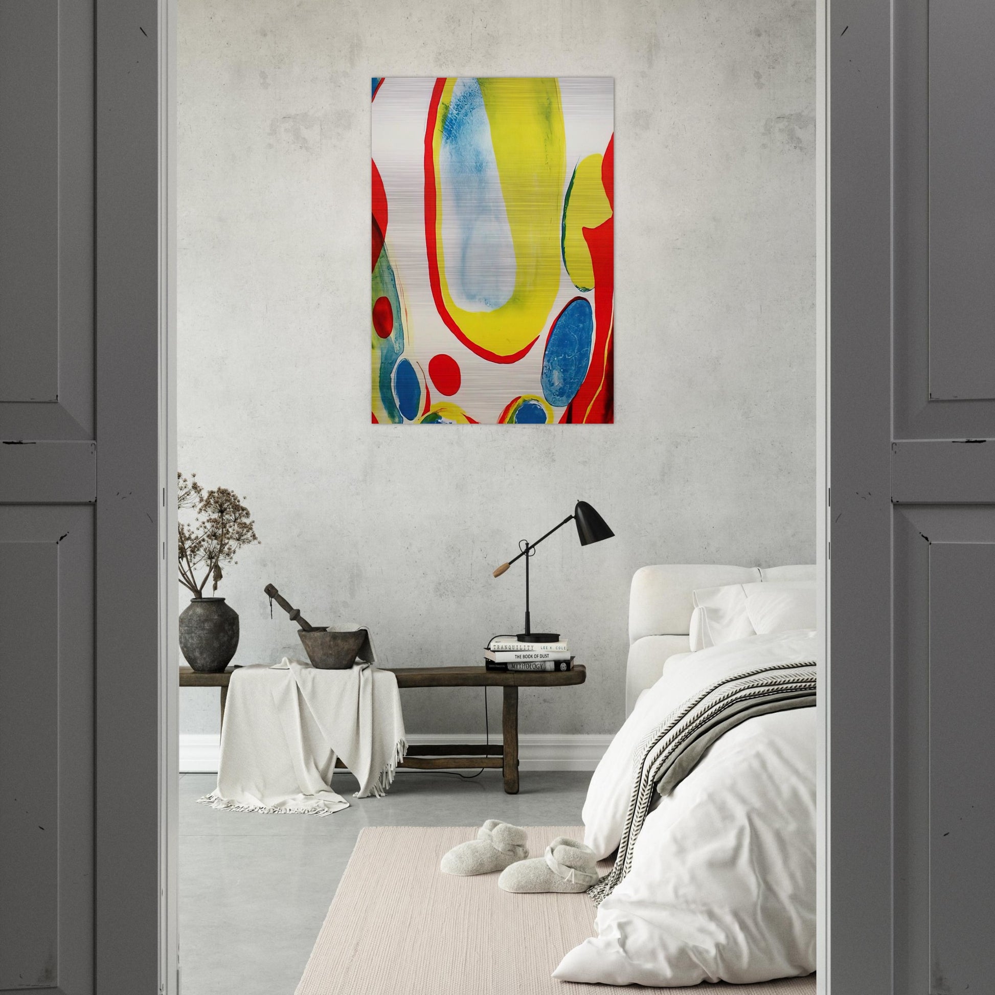 Red, Yellow and Blue - Alice Baber Brushed Aluminum Print - 70x100 cm / 28x40 inches | Alice Baber Aluminum Print | Alice Baber Prints