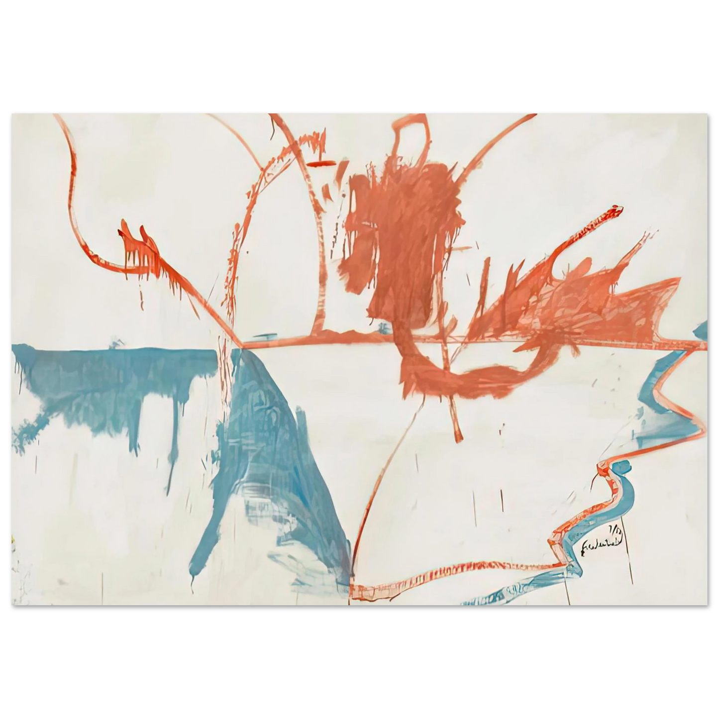 Helen Frankenthaler - French Horizon, 1958- Wall Art - 28x40 inches / 70x70 cm - Canvas (Imperial)-canvas - -