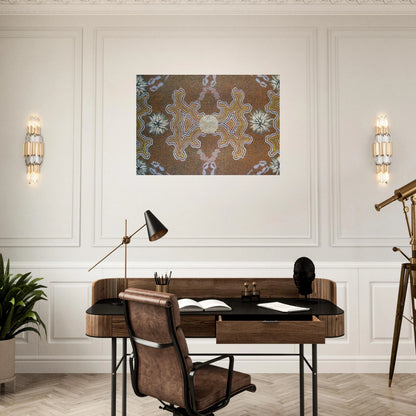 Men's Dreaming - 1994 - Clifford Possum Tjapaltjarri Brushed Aluminum Print - 70x100 cm / 28x40 inches | Clifford Possum Tjapaltjarri Aluminum Print | Clifford Possum Tjapaltjarri Prints