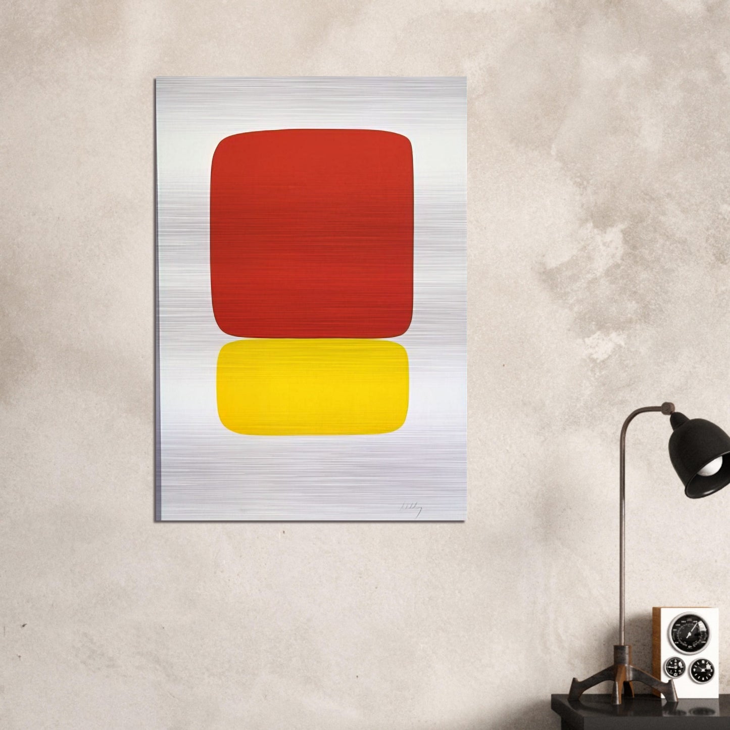 Red over Yellow from Suite of Twenty-Seven Color Lithographs - Ellsworth Kelly Brushed Aluminum Print - 70x100 cm / 28x40 inches | Ellsworth Kelly Aluminum Print | Ellsworth Kelly Prints