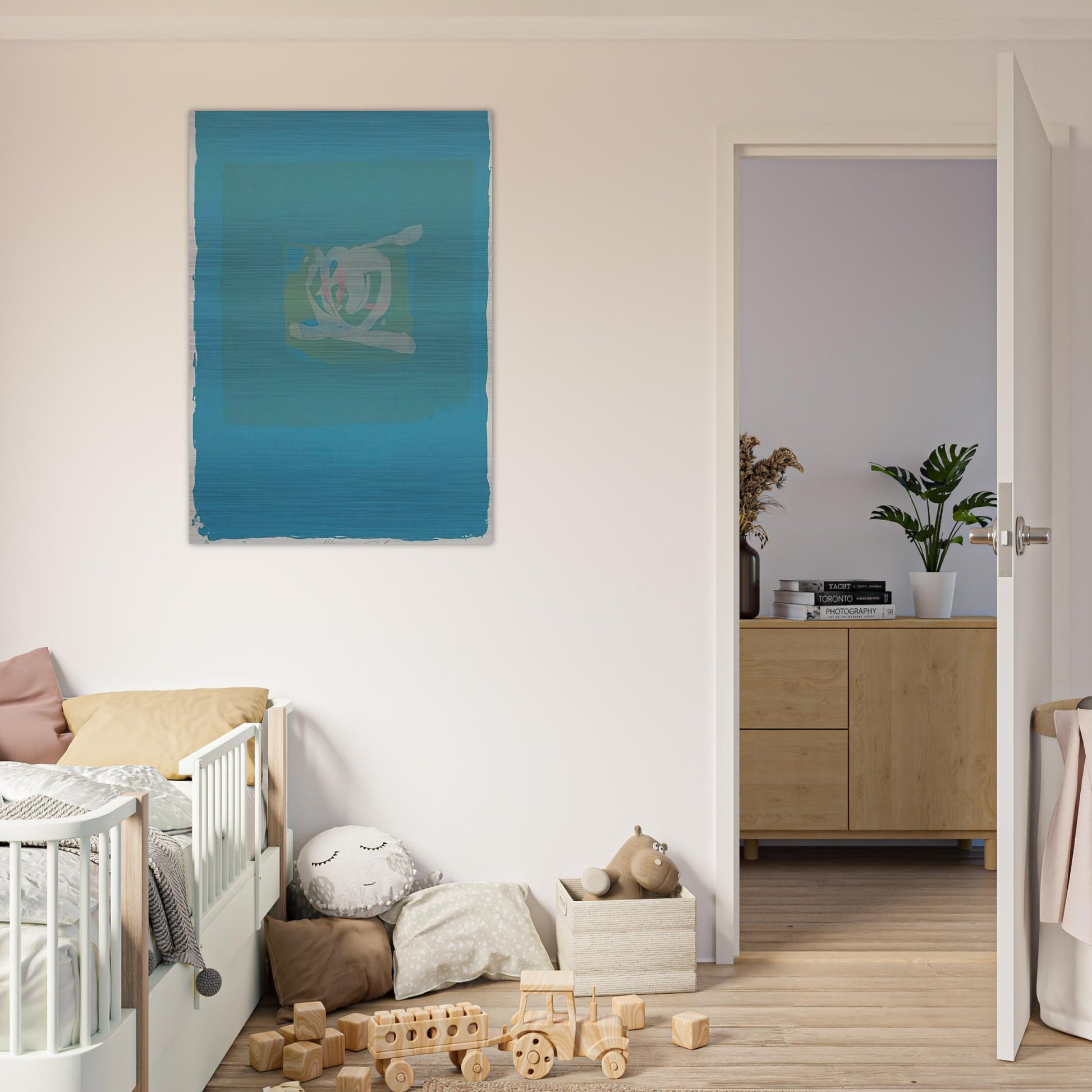 Plentitude in Blue - 1975 - Adja Yunkers Brushed Aluminum Print - 70x100 cm / 28x40 inches | Adja Yunkers Aluminum Print | Adja Yunkers Prints