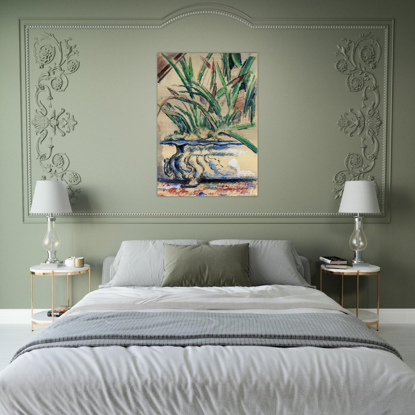 Blue Flowerpot - Paul Cézanne Brushed Aluminum Print - 70x100 cm / 28x40 inches | Paul Cézanne Aluminum Print | Paul Cézanne Prints