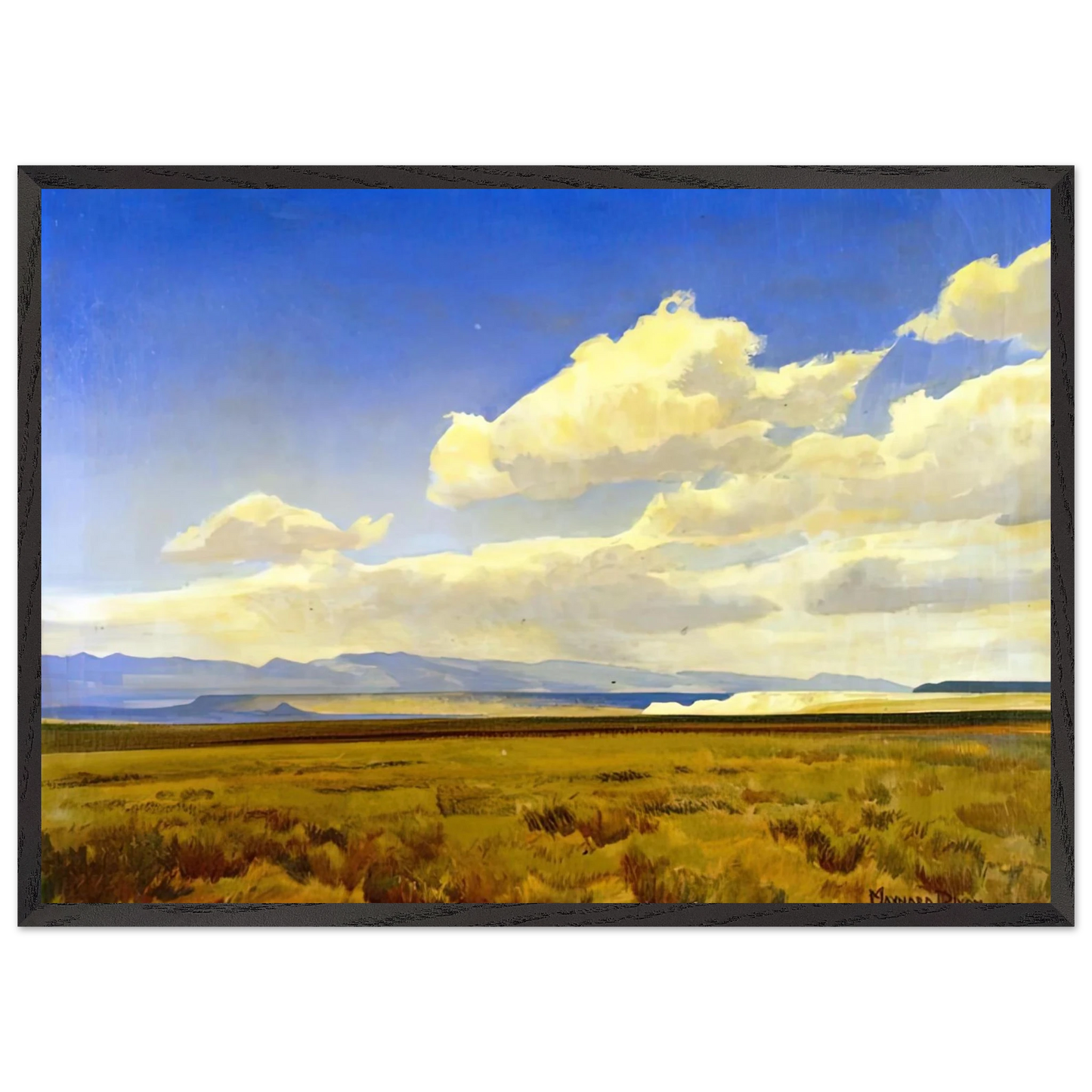 Maynard Dixon - WIND OF WYOMING 1936 Wall art - A1 (59.4 x 84.1  cm) - Premium Wooden Framed Poster With Fine Art Paper-canvas - Black frame