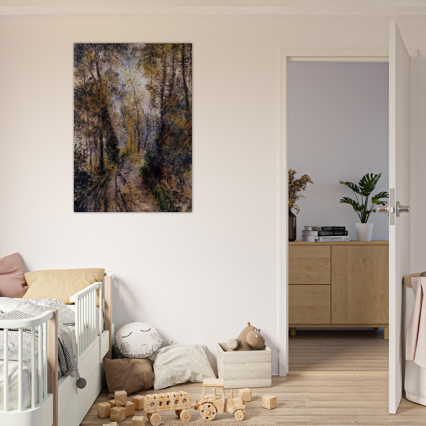 The Path through the Forest - Pierre-Auguste Renoir Brushed Aluminum Print - 70x100 cm / 28x40 inches | Pierre-Auguste Renoir Aluminum Print | Pierre-Auguste Renoir Prints