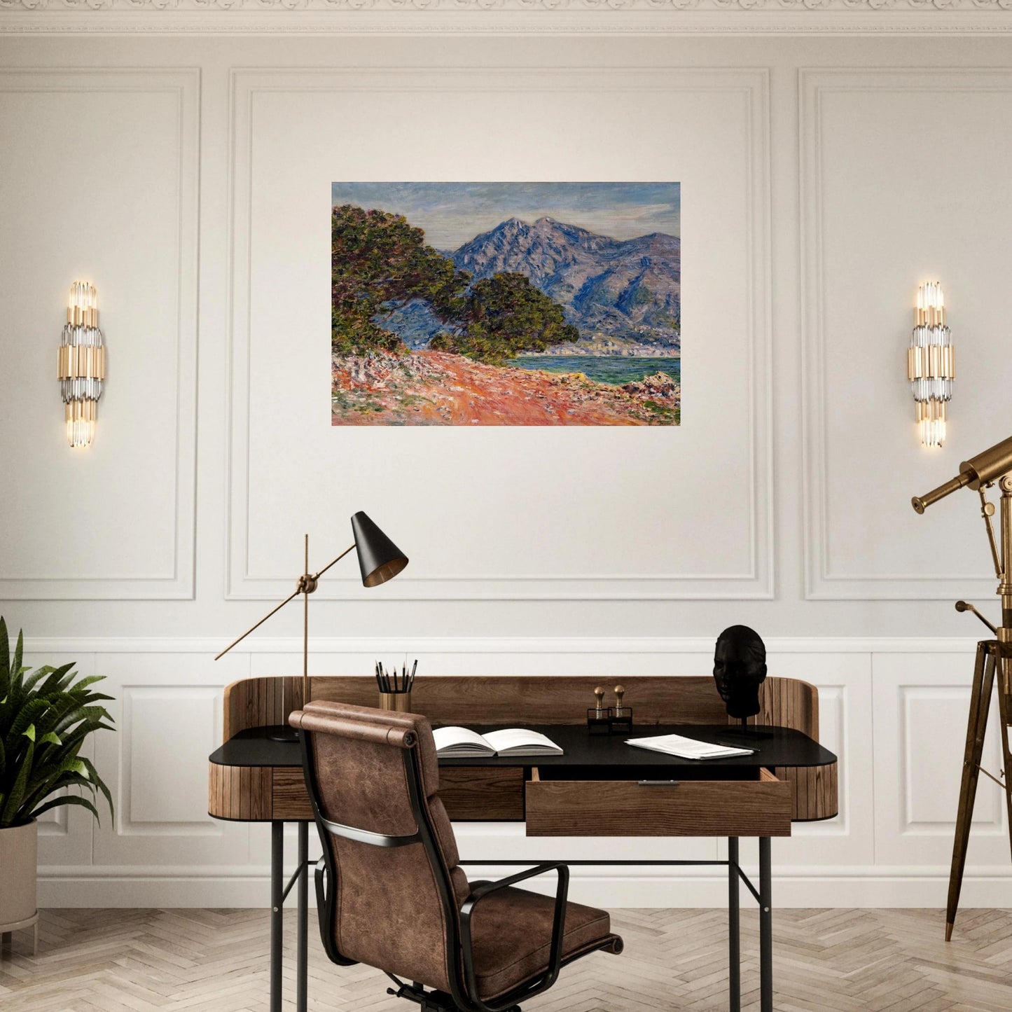 Cap Martin 2 - claude monet Brushed Aluminum Print - 70x100 cm / 28x40 inches | claude monet Aluminum Print | claude monet Prints