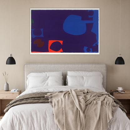 Blue and Deep Violet with Orange, Brown and Green - 1970 - Patrick Heron Art Prints - 100x150 cm / 40x60″ inches | Patrick Heron Poster | Patrick Heron Prints