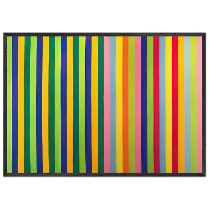 Solar Skin - 1964 - Gene Davis 70x100 cm / 28x40 inches Framed Art Print – Black Wooden Frame