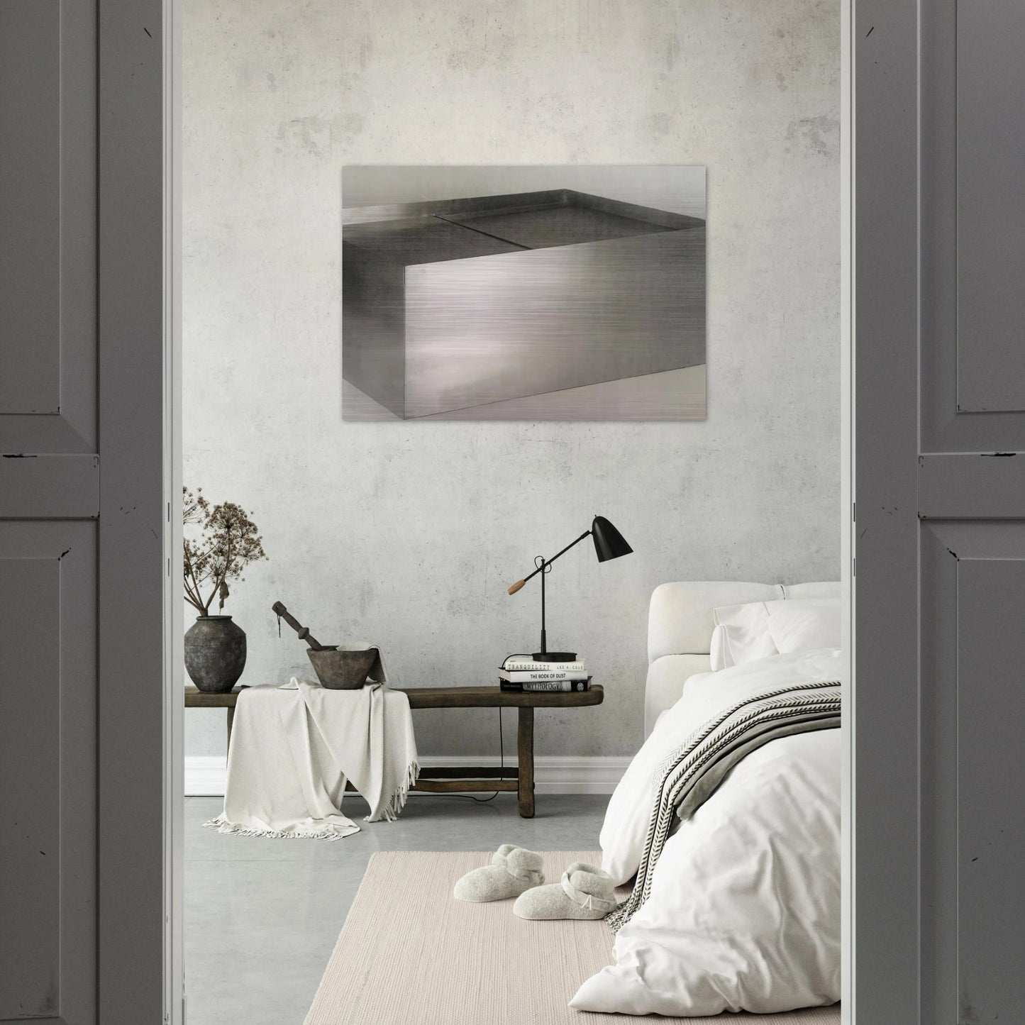 Untitled Double Coffee Table - 1971 - Donald Judd Brushed Aluminum Print - 70x100 cm / 28x40 inches | Donald Judd Aluminum Print | Donald Judd Prints
