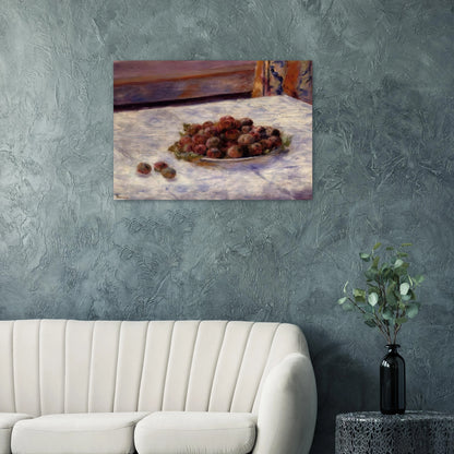Still Life, a Plate of Plums - Pierre-Auguste Renoir Brushed Aluminum Print - 70x100 cm / 28x40 inches | Pierre-Auguste Renoir Aluminum Print | Pierre-Auguste Renoir Prints