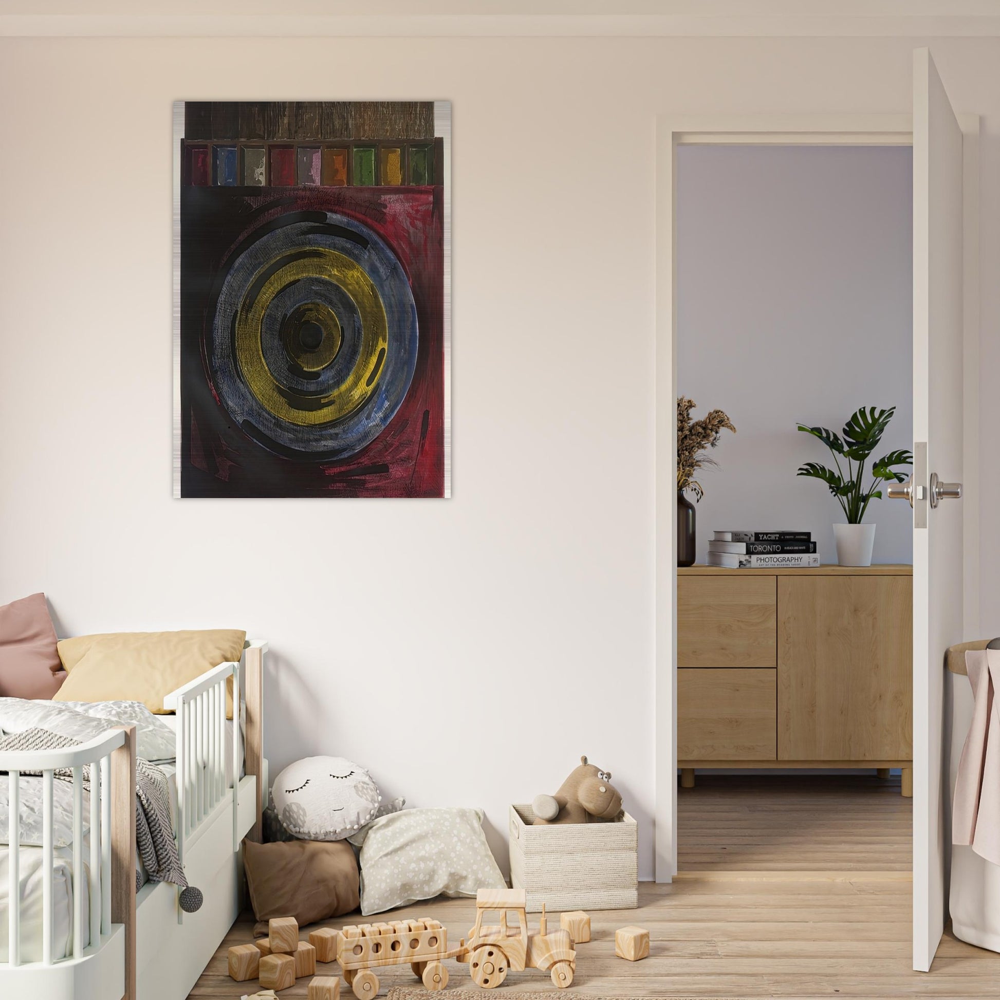 TARGET WITH PLASTER CASTS UNIVERSAL LIMITED ART EDITIONS 208 - Jasper Johns Brushed Aluminum Print - 70x100 cm / 28x40 inches | Jasper Johns Aluminum Print | Jasper Johns Prints