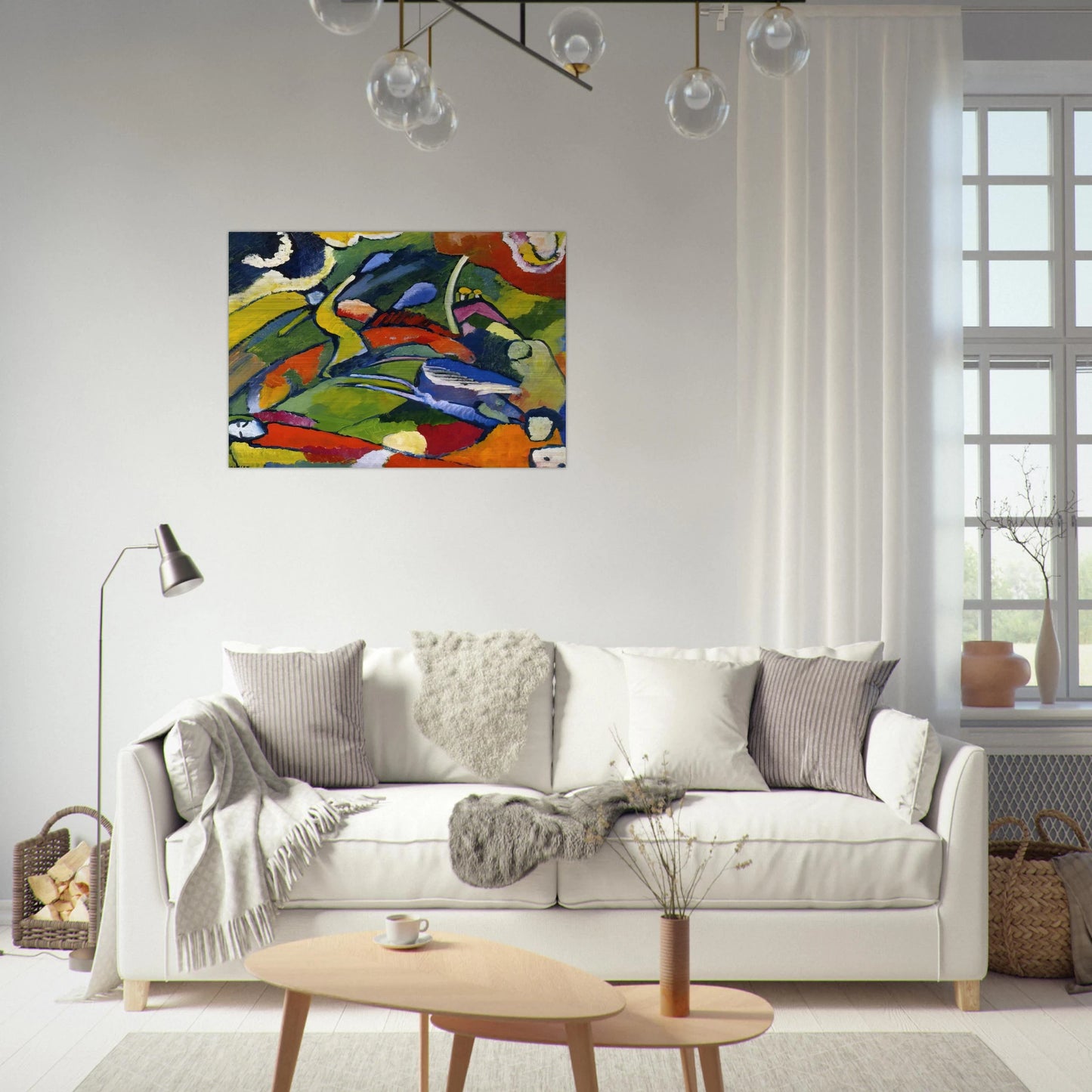 TWO RIDERS AND RECLINING FIGURE - Wassily Kandinsky Brushed Aluminum Print - 70x100 cm / 28x40 inches | Wassily Kandinsky Aluminum Print | Wassily Kandinsky Prints