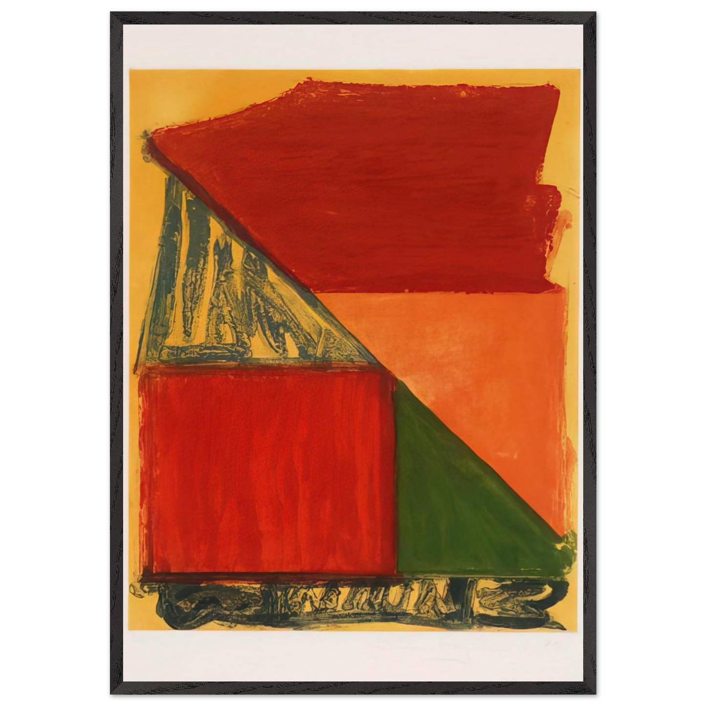 Dido - 1979 - John Hoyland 70x100 cm / 28x40 inches Framed Art Print – Black Wooden Frame