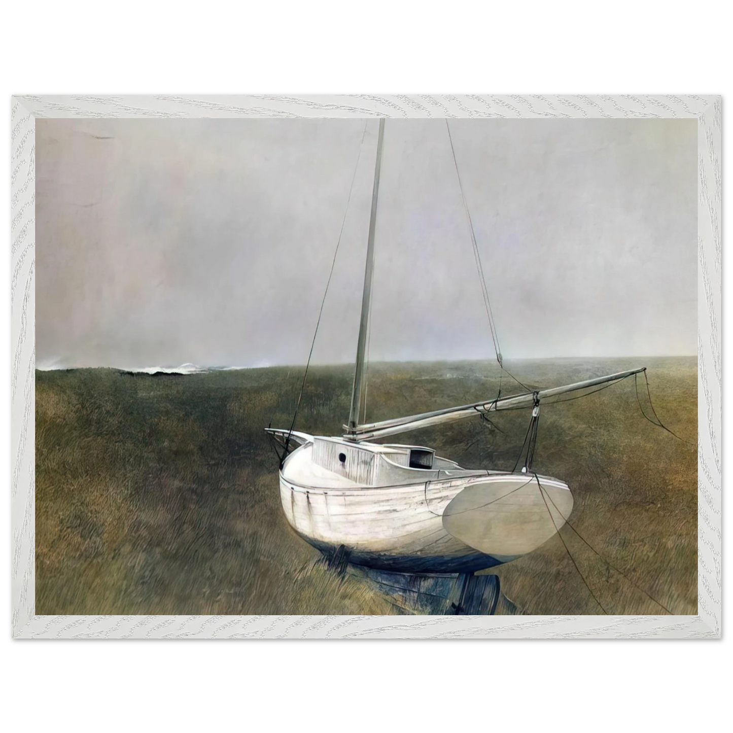 Andrew Wyeth - BELOW DOVER 1950 Wall Art - 60x80 cm / 24x32 inches - Premium Wooden Framed Poster With Fine Art Paper-canvas - Black frame