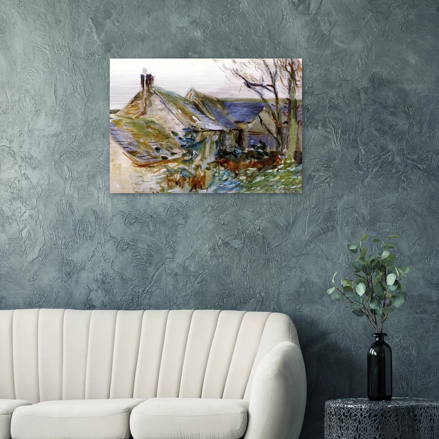 Cottage at Fairford, Gloucestershire - John Singer Sargent Brushed Aluminum Print - 70x100 cm / 28x40 inches | John Singer Sargent Aluminum Print | John Singer Sargent Prints