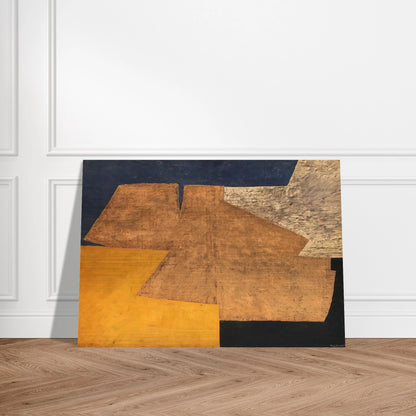 Composition jaune, mauve, bleu et noir La table d'or - 1952 - Serge Poliakoff Brushed Aluminum Print - 70x100 cm / 28x40 inches | Serge Poliakoff Aluminum Print | Serge Poliakoff Prints