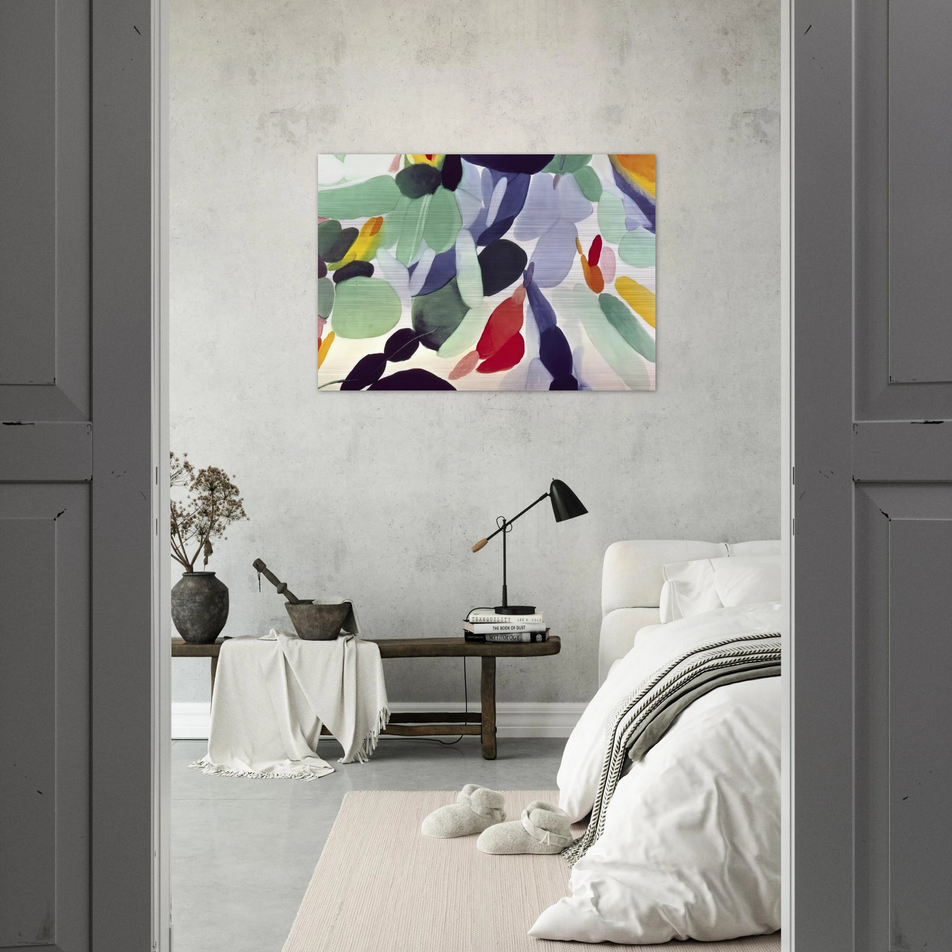 Seven Green Leagues - Alice Baber Brushed Aluminum Print - 70x100 cm / 28x40 inches | Alice Baber Aluminum Print | Alice Baber Prints
