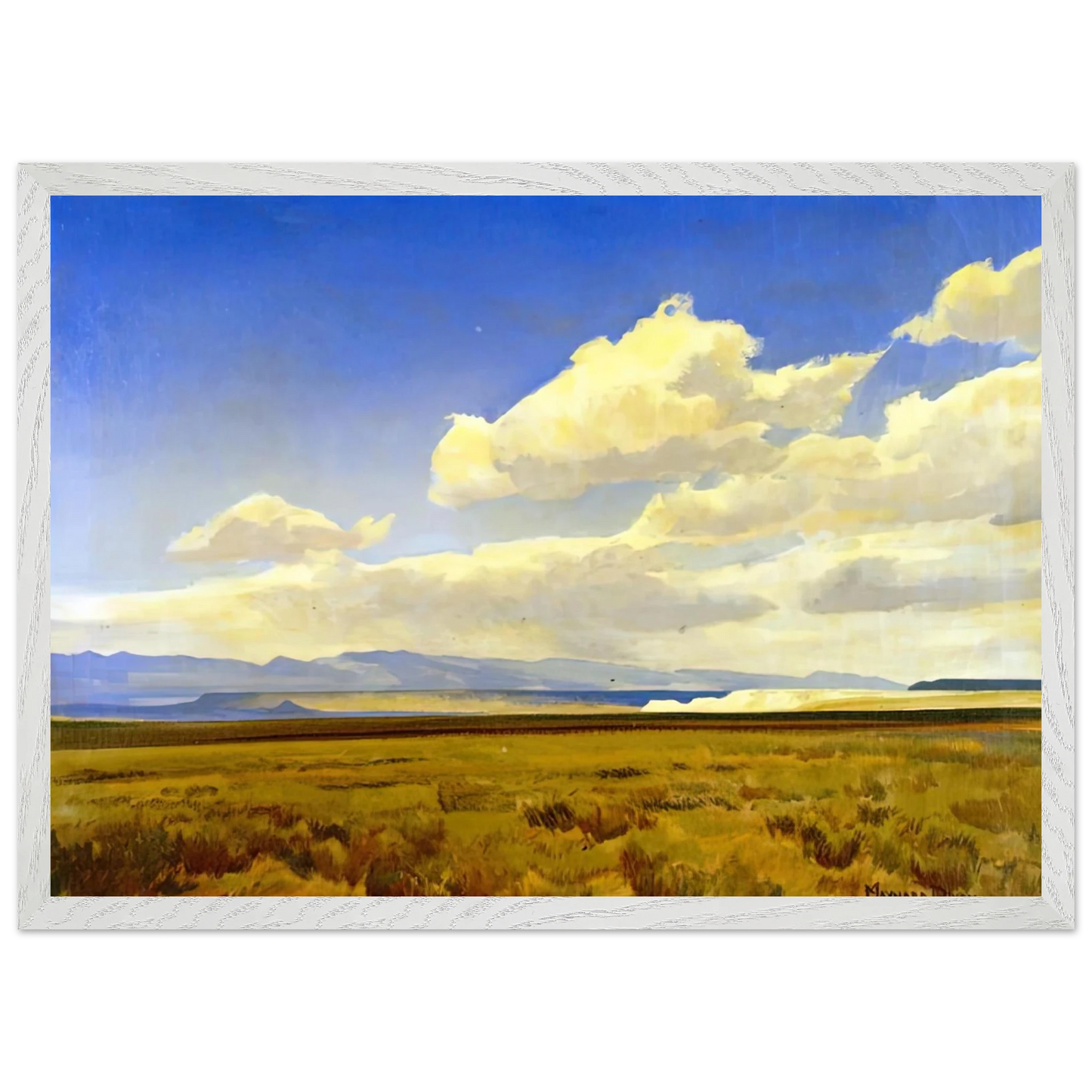 Maynard Dixon - WIND OF WYOMING 1936 Wall art - A2 (42 x 59.4  cm) - Premium Wooden Framed Poster With Fine Art Paper-canvas - White frame