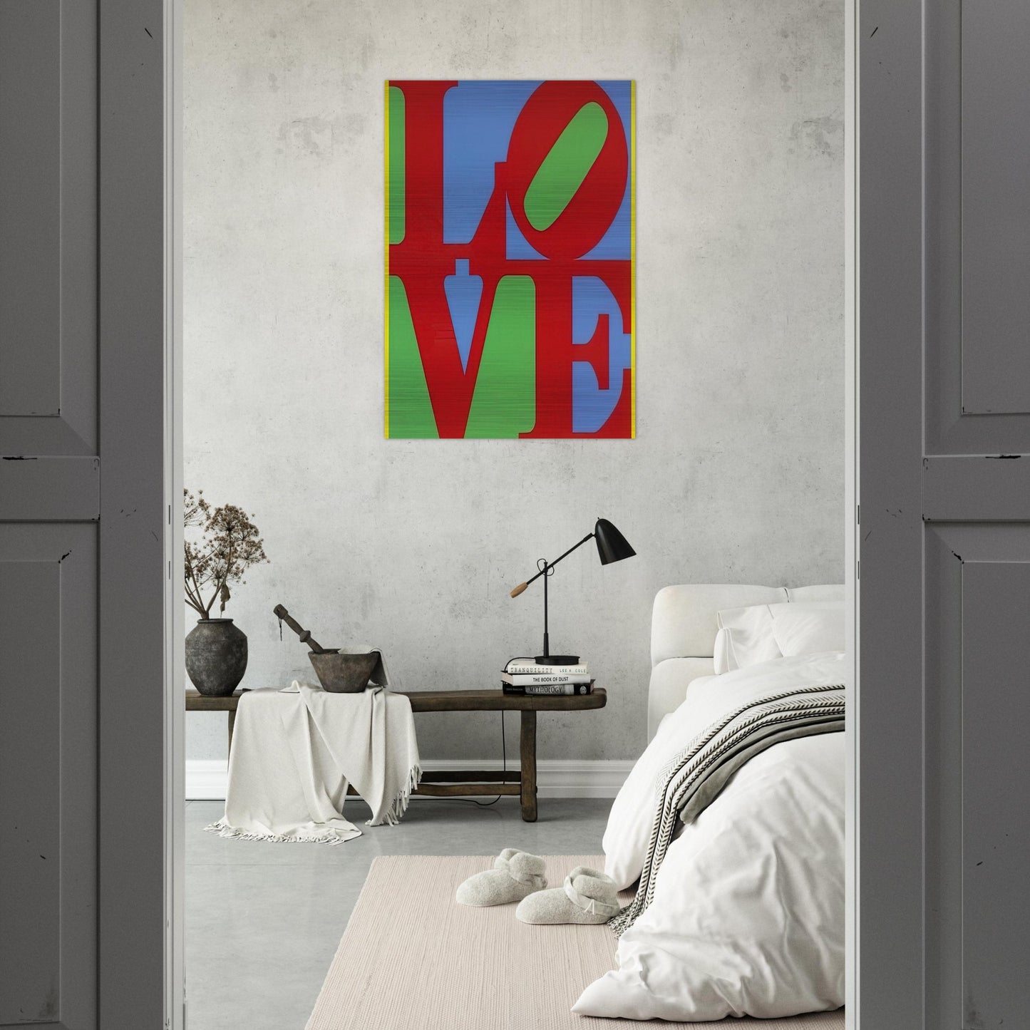 Heliotherapy Love - Robert Indiana Brushed Aluminum Print - 70x100 cm / 28x40 inches | Robert Indiana Aluminum Print | Robert Indiana Prints