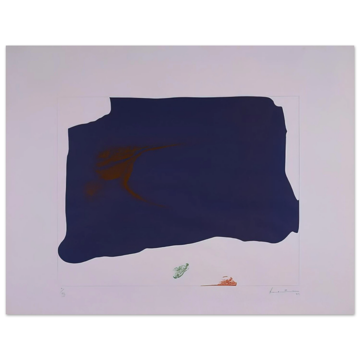 Helen Frankenthaler - Variation II on Mauve Corner - 1969 Wall art - 25x60 cm / 10x24 inches - Fine Art Poster-canvas - -