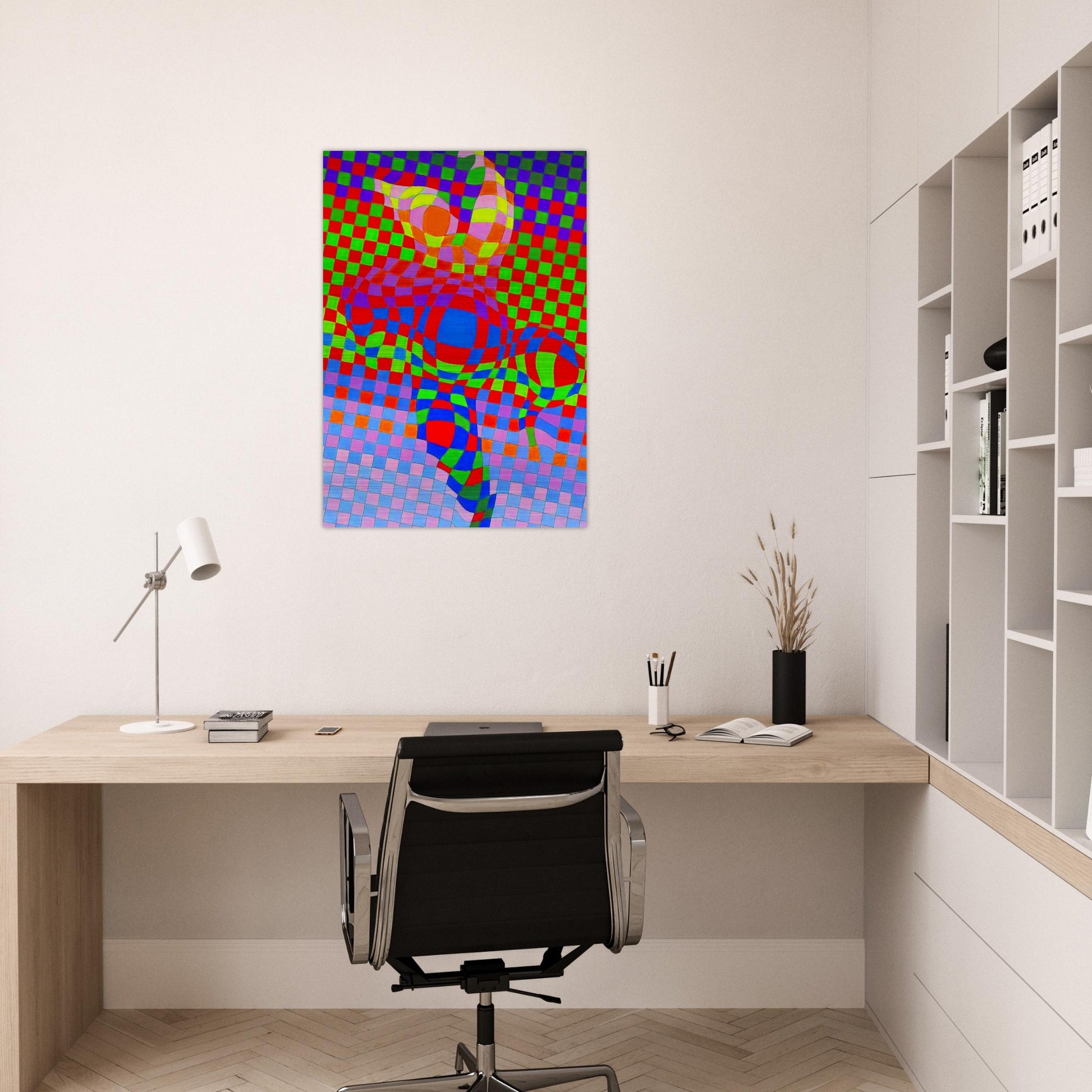 Harlequin - Victor Vasarely Brushed Aluminum Print - 70x100 cm / 28x40 inches | Victor Vasarely Aluminum Print | Victor Vasarely Prints