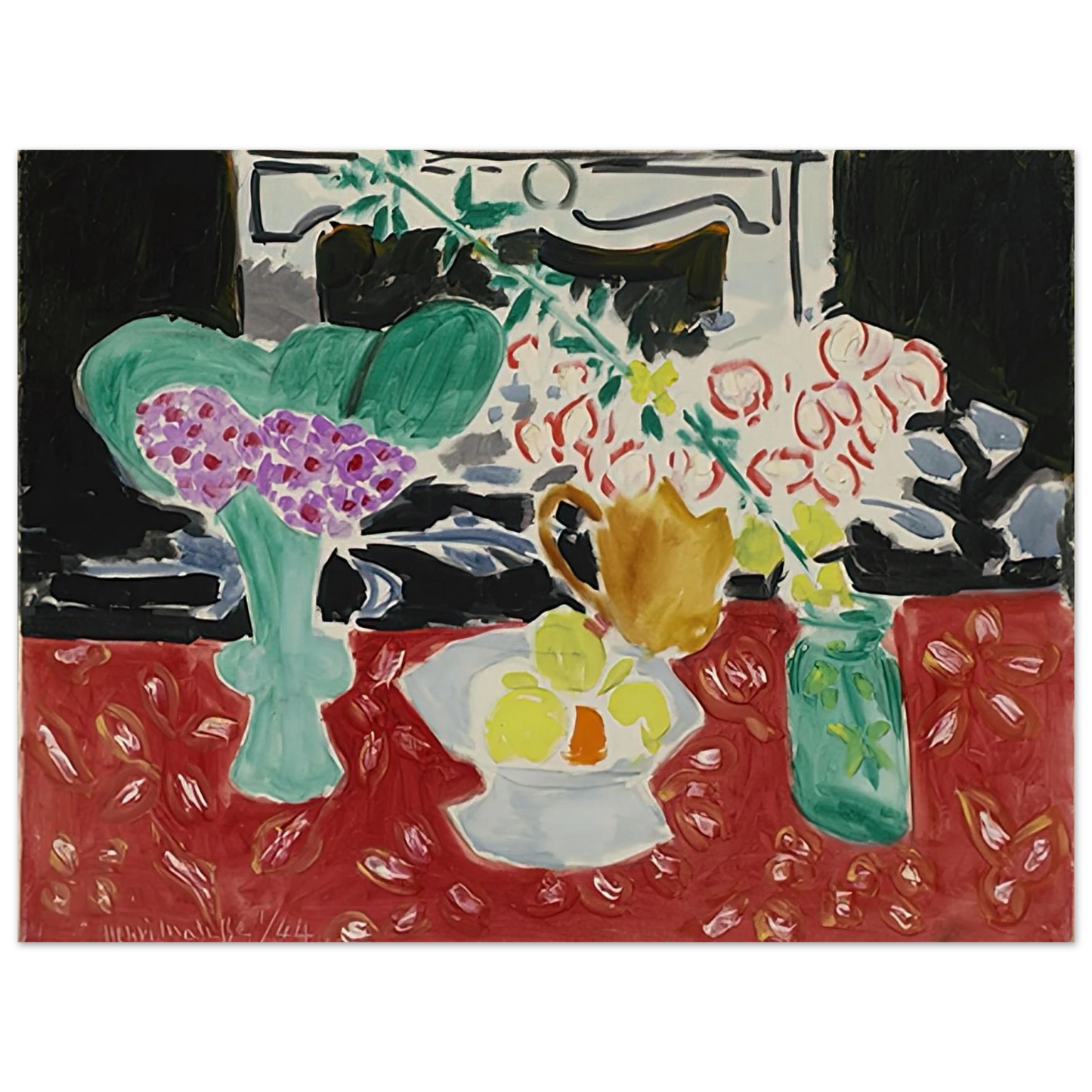 Henri Matisse - ROSES DE NOEL ET SAXIFRAGE 1944  75x100 cm / 30x40inches Fine Art Poster