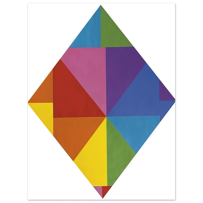 Max Bill - Acht farben im horizontal-diagonal-quadtrat - 1965  75x100 cm / 30x40inches Fine Art Poster