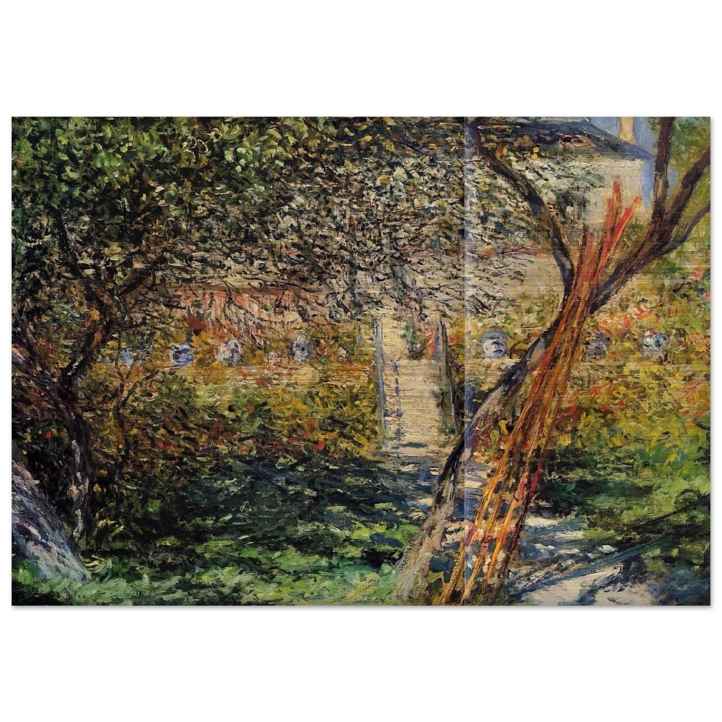 Garden at Vetheuil - claude monet Brushed Aluminum Print - 70x100 cm / 28x40 inches | claude monet Aluminum Print | claude monet Prints