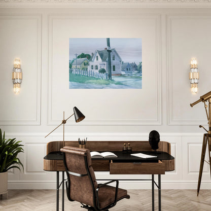 White House with Dormer Window - Edward Hopper Brushed Aluminum Print - 70x100 cm / 28x40 inches | Edward Hopper Aluminum Print | Edward Hopper Prints