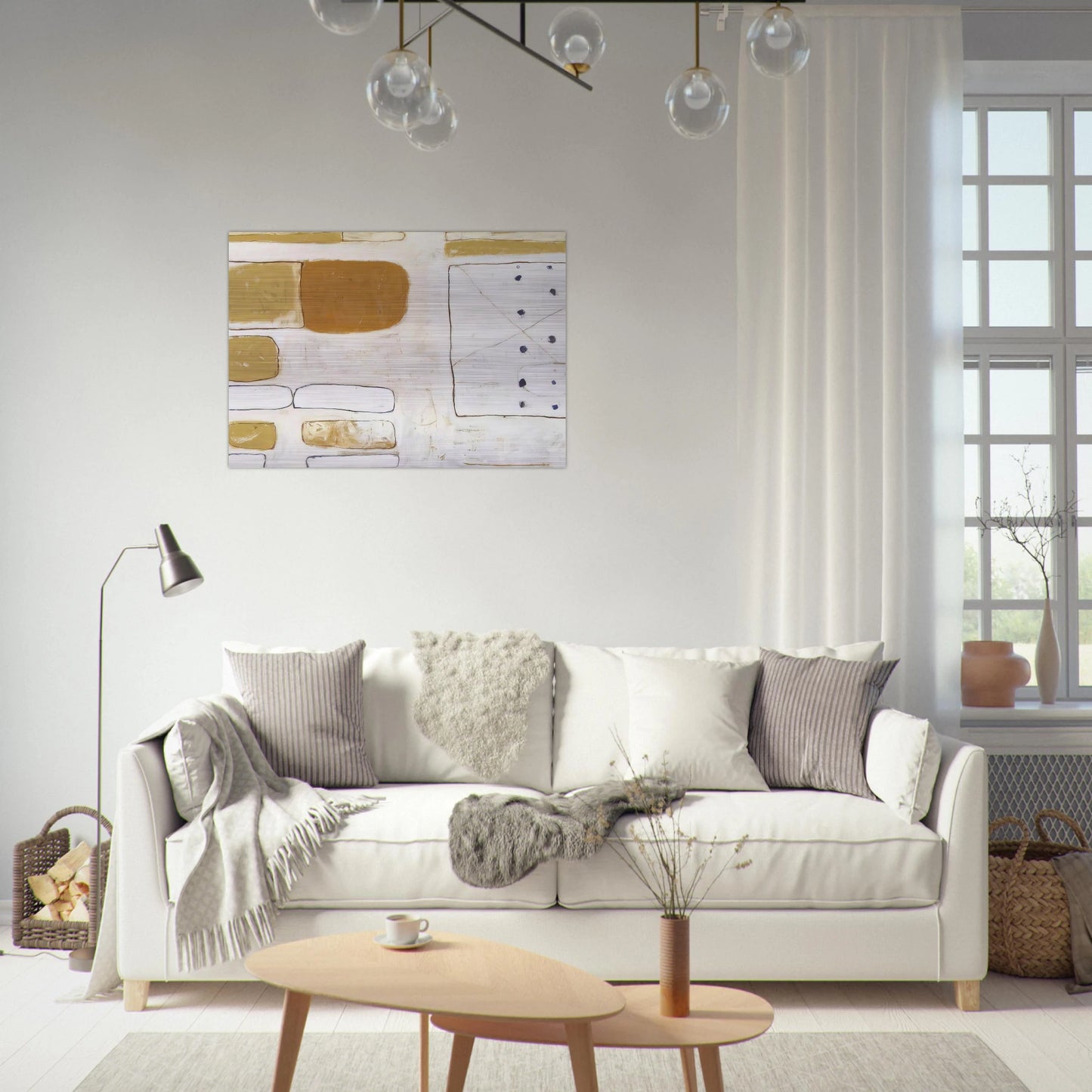 White, Sand and Ochre - 1961 - William Scott Brushed Aluminum Print - 70x100 cm / 28x40 inches | William Scott Aluminum Print | William Scott Prints