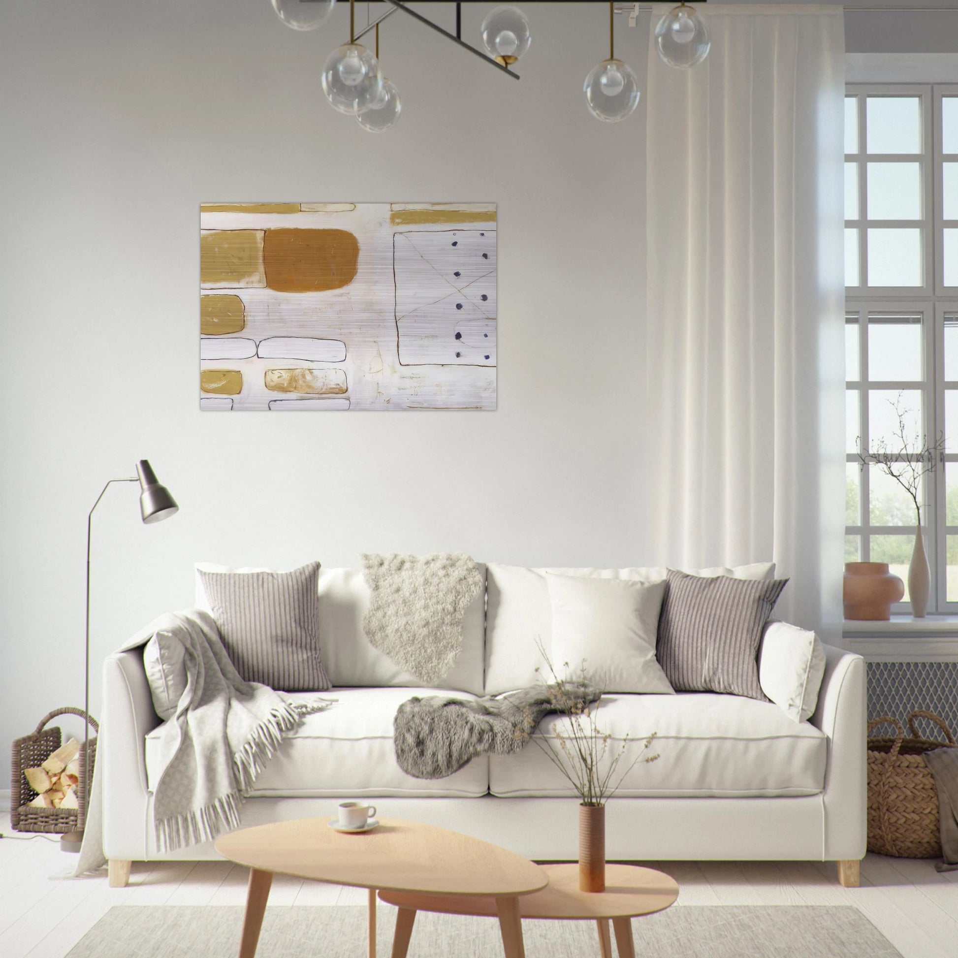 White, Sand and Ochre - 1961 - William Scott Brushed Aluminum Print - 70x100 cm / 28x40 inches | William Scott Aluminum Print | William Scott Prints