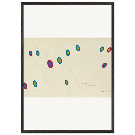 OVAL AXIS CERISE TURQUOISE OCHRE 1970 - Bridget Riley 70x100 cm / 28x40 inches Framed Art Print – Black Wooden Frame