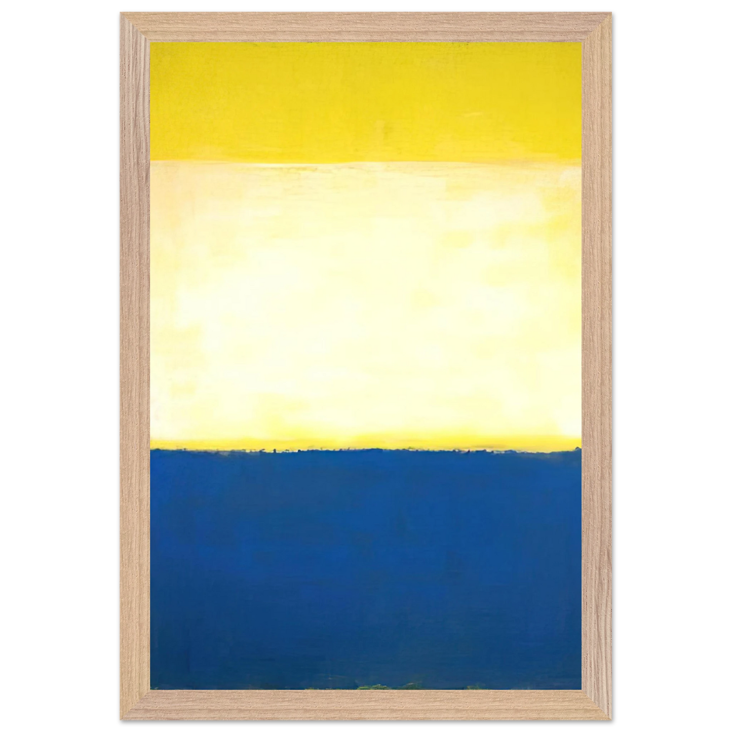 Mark Rothko - No. 6 Yellow, White, Blue Over Yellow on Gray - 1954 Wall Art - 60x80 cm / 24x32 inches - Premium Wooden Framed Poster With Fine Art Paper-canvas - Black frame