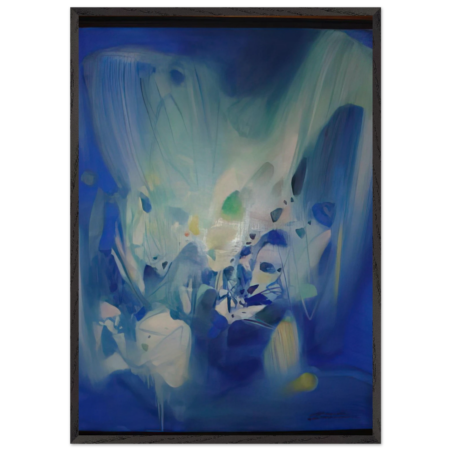 DOMINANT BLEU 1990 - Chu teh Chun 70x100 cm / 28x40 inches Framed Art Print – Black Wooden Frame