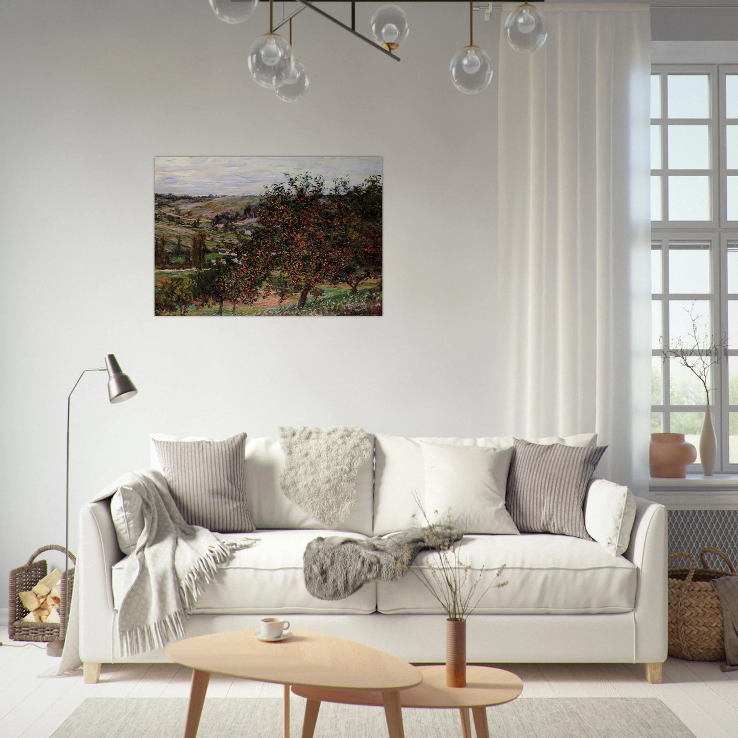 Apple Trees near Vetheuil - claude monet Brushed Aluminum Print - 70x100 cm / 28x40 inches | claude monet Aluminum Print | claude monet Prints