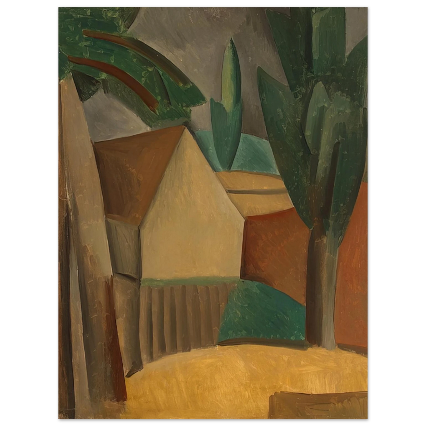 Pablo Picasso - House in a Garden - 1908  75x100 cm / 30x40inches Fine Art Poster