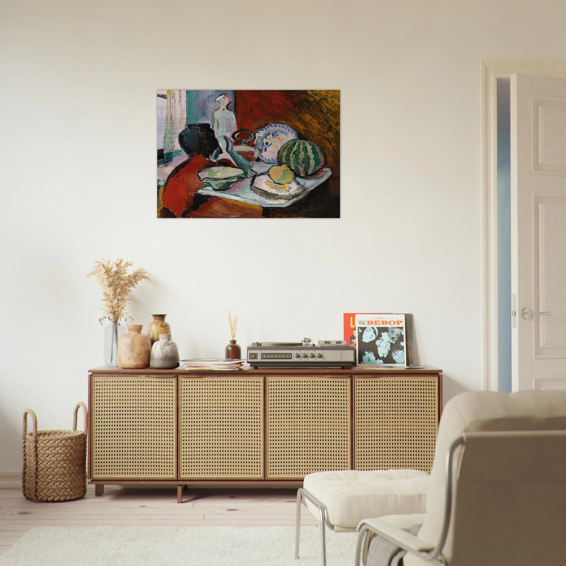 DISHES AND MELON 1907 - Henri Matisse Brushed Aluminum Print - 70x100 cm / 28x40 inches | Henri Matisse Aluminum Print | Henri Matisse Prints