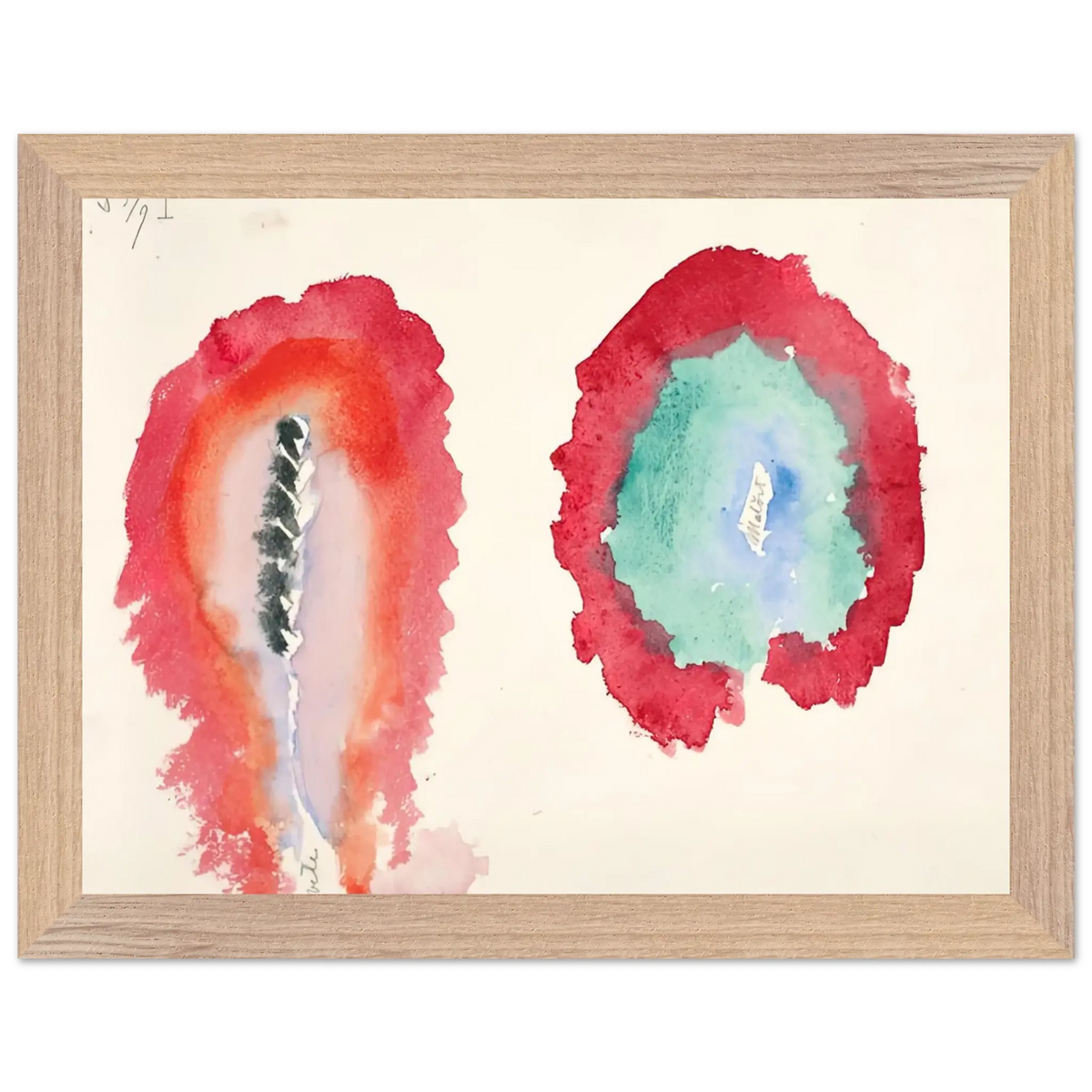 Hilma af Klint - WHEAT AND WORMWOOD 1922 Wall art - 30x40 cm / 12x16 Inches - Premium Wooden Framed Poster With Fine Art Paper - Black frame