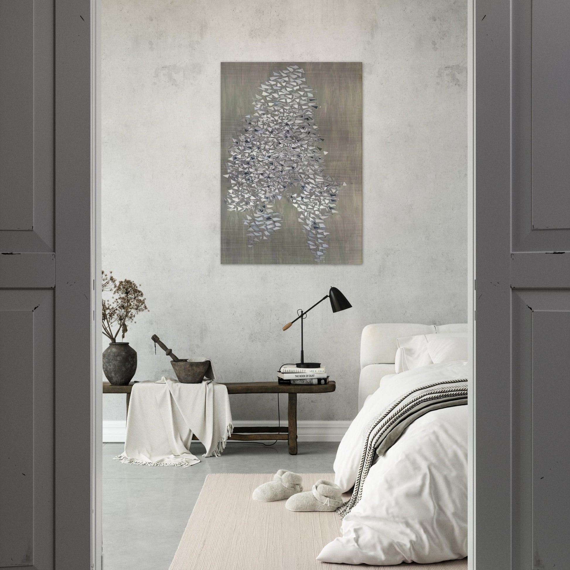 Vertical Gray - 1985 - Robert Goodnough Brushed Aluminum Print - 70x100 cm / 28x40 inches | Robert Goodnough Aluminum Print | Robert Goodnough Prints