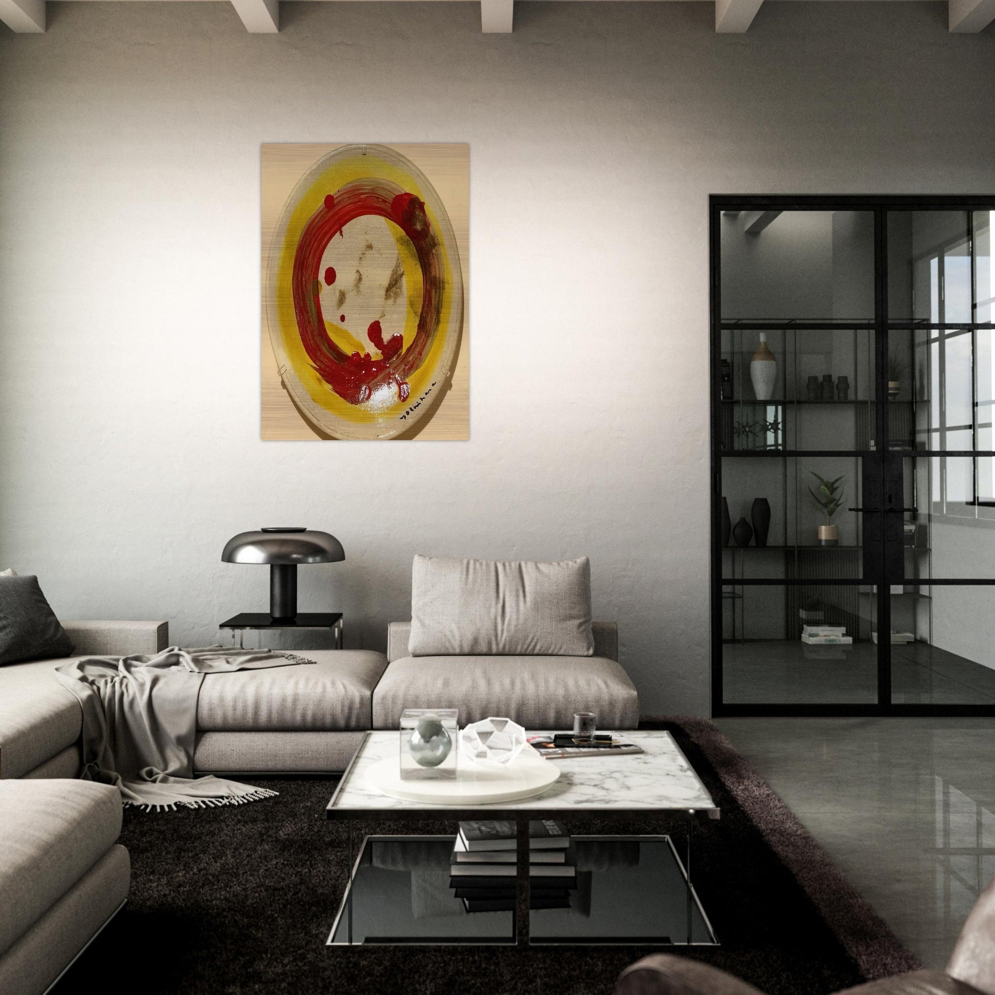 Circle - 1963 - Jiro Yoshihara Brushed Aluminum Print - 70x100 cm / 28x40 inches | Jiro Yoshihara Aluminum Print | Jiro Yoshihara Prints