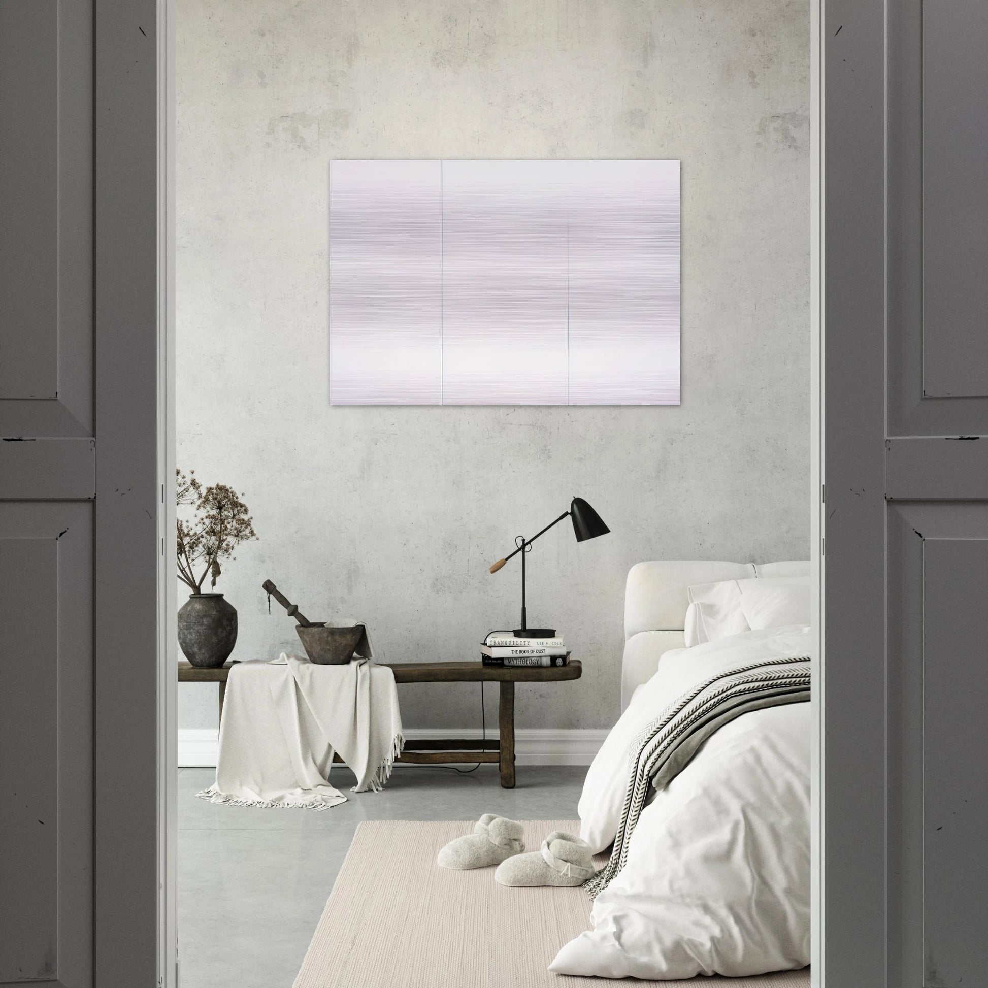 WHITE PAINTING THREE PANEL 1951 - Robert Rauschenberg Brushed Aluminum Print - 70x100 cm / 28x40 inches | Robert Rauschenberg Aluminum Print | Robert Rauschenberg Prints