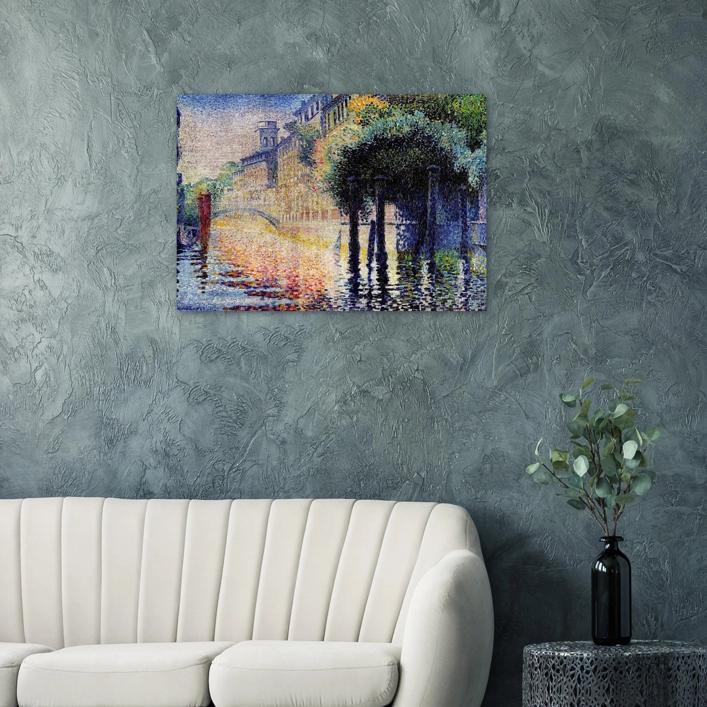 Rio San Trovaso, Venice - Henri-Edmond Cross Brushed Aluminum Print - 70x100 cm / 28x40 inches | Henri-Edmond Cross Aluminum Print | Henri-Edmond Cross Prints