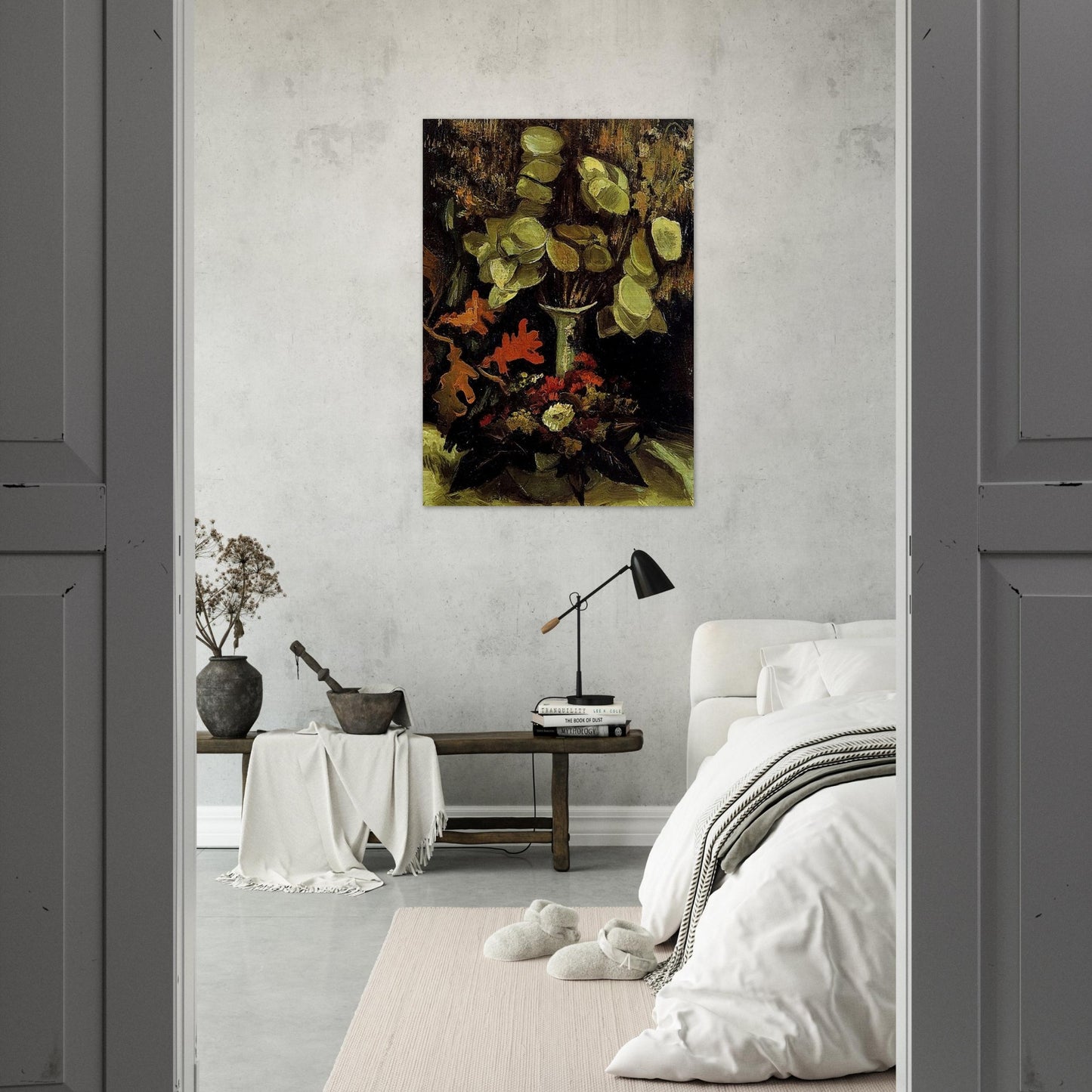Vase with Honesty - Vincent van Gogh Brushed Aluminum Print - 70x100 cm / 28x40 inches | Vincent van Gogh Aluminum Print | Vincent van Gogh Prints