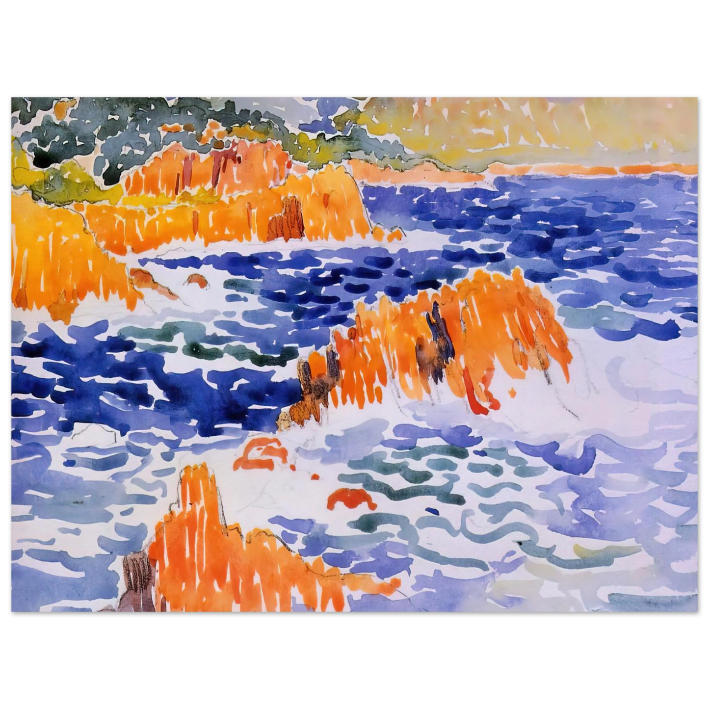Henri-Edmond Cross - Rocks at Trayas  75x100 cm / 30x40inches Fine Art Poster