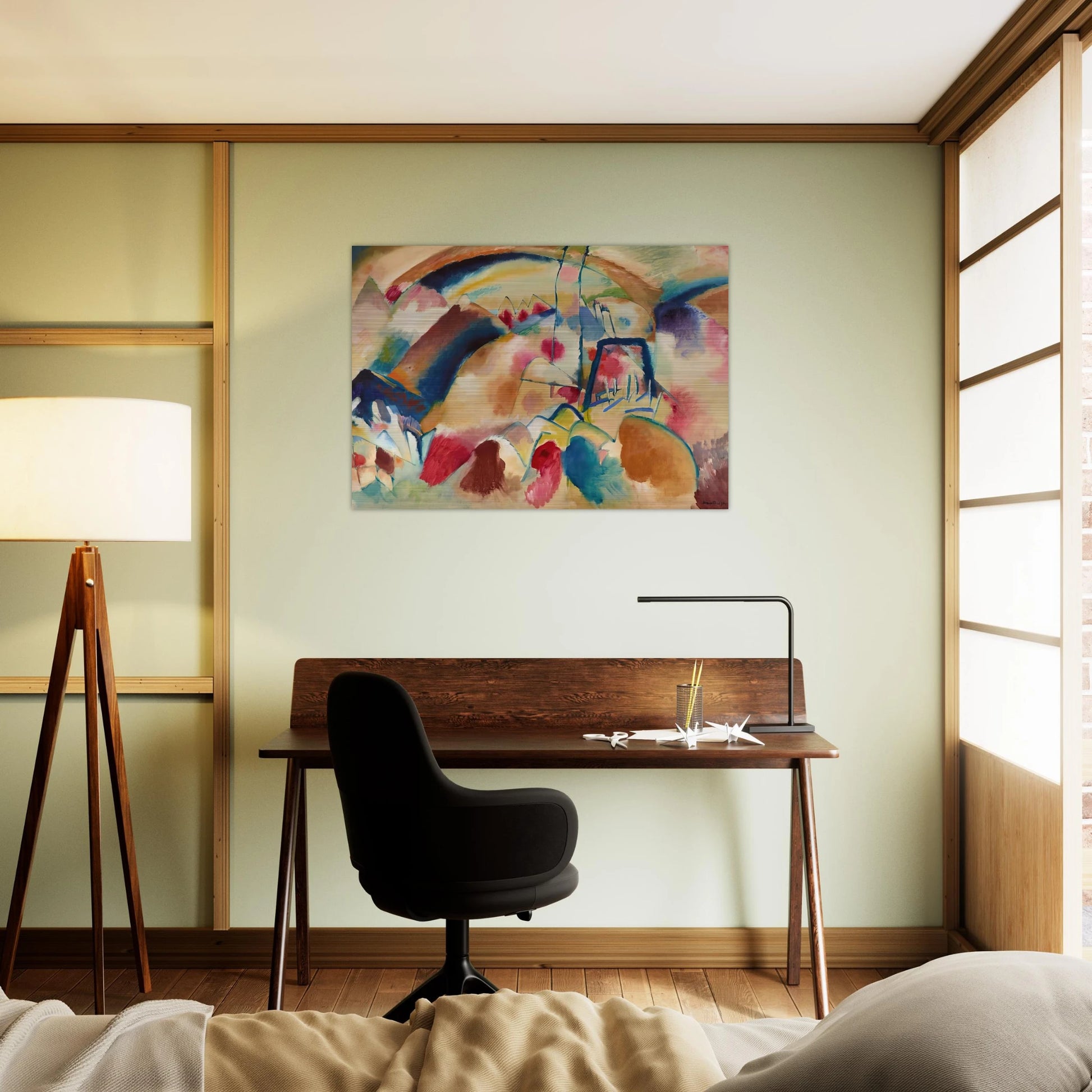 LANDSCAPE WITH CHURCH 1913 - Wassily Kandinsky Brushed Aluminum Print - 70x100 cm / 28x40 inches | Wassily Kandinsky Aluminum Print | Wassily Kandinsky Prints