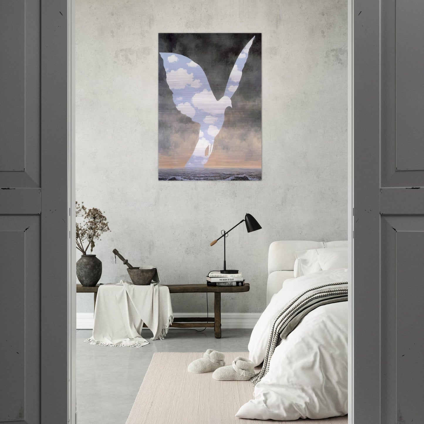 THE BIG FAMILY 1963 - Rene Magritte Brushed Aluminum Print - 70x100 cm / 28x40 inches | Rene Magritte Aluminum Print | Rene Magritte Prints